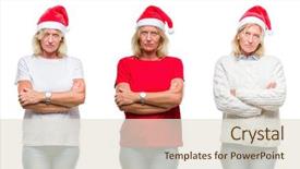  Presentation with white christmas - Theme featuring expression on face with cross background and a  colored foreground