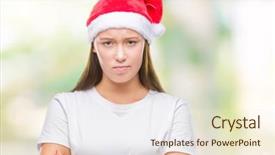  Presentation with army hat - PPT theme with expression on face with cross background and a  colored foreground