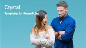  Presentation with love - PPT theme with expression on face with cross background and a teal colored foreground