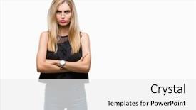  Presentation with blue eyes - Cool new presentation theme with expression on face with cross backdrop and a  colored foreground