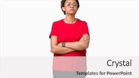  Presentation with african american grandmother - Presentation theme consisting of expression on face with cross background and a  colored foreground