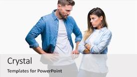  Presentation with love and justice - PPT theme featuring expression on face with cross background and a white colored foreground