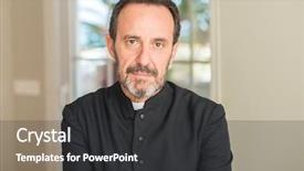  Presentation with face expression recognition - Audience pleasing theme consisting of expression on smart face thinking backdrop and a dark gray colored foreground