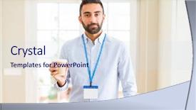  Presentation with smart card - Amazing presentation having expression on smart face thinking backdrop and a sky blue colored foreground