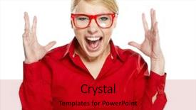  Presentation with executive - PPT layouts enhanced with expression standing over white background background and a  colored foreground