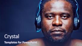  Presentation with music african american jazz musician - Slide deck featuring expression while listening to music background and a  colored foreground