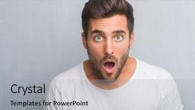  Presentation with young grey maine coon cat - Beautiful presentation theme featuring expressions - handsome young man over grey backdrop and a light gray colored foreground