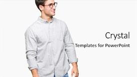  Presentation with elegant man in glasses optics - Presentation theme with expressions - young handsome man wearing glasses background and a white colored foreground