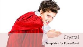  Presentation with vampire - Audience pleasing PPT layouts consisting of expressive teen boy in a costume of vampire posing over white background halloween isolated backdrop and a lemonade colored foreground