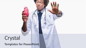  Presentation with cardiologist - Beautiful presentation featuring expressive therapy - afro american cardiologist doctor man backdrop and a light blue colored foreground