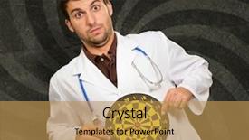  Presentation with eye doctor - Audience pleasing theme consisting of expressive young doctor holding bulls backdrop and a  colored foreground