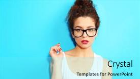  Presentation with my role model - Amazing slide deck having expressive young model with glasses backdrop and a  colored foreground