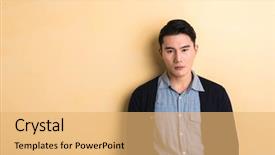  Presentation with studio - Amazing presentation theme having expresso oriente - angry asian young man backdrop and a yellow colored foreground