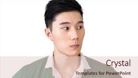  Presentation with facial - Slide deck enhanced with expresso oriente - funny facial expression closeup asian background and a  colored foreground