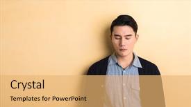  Presentation with asian nurse helps a man - Cool new PPT theme with expresso oriente - sad asian young man backdrop and a yellow colored foreground