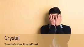  Presentation with sad - Audience pleasing PPT theme consisting of expresso oriente - sad asian young man backdrop and a  colored foreground