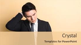  Presentation with asian nurse helps a man - Audience pleasing slide deck consisting of expresso oriente - young asian business man feel backdrop and a blonde colored foreground