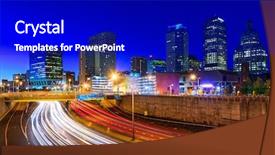  Presentation with expressway - Audience pleasing PPT theme consisting of expressway - hartford connecticut usa highway backdrop and a royal blue colored foreground