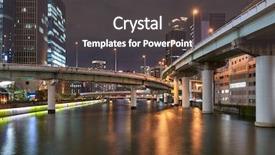  Presentation with expressway - PPT layouts featuring expressway bridges over the river background and a dark gray colored foreground