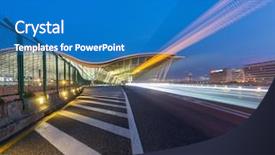  Presentation with expressway - Audience pleasing PPT theme consisting of expressway to shanghai pudong international backdrop and a  colored foreground
