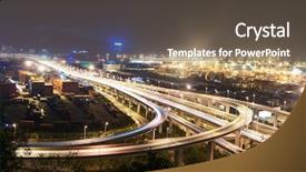  Presentation with expressway - Audience pleasing presentation theme consisting of expressways - illuminated and elevated expressway backdrop and a tawny brown colored foreground