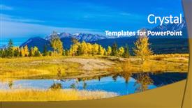  Presentation with abraham - Beautiful PPT theme featuring exquisite abraham reservoir lake backdrop and a teal colored foreground