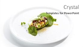  Presentation with restaurent - Slides having exquisite-serving-avocado-with-mozzarella background and a white colored foreground