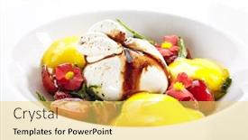  Presentation with mango - Cool new slides with exquisite-serving-burrata-cheese backdrop and a yellow colored foreground