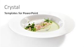  Presentation with green coconut - Amazing slides having exquisite-serving-green-pea-soup backdrop and a white colored foreground