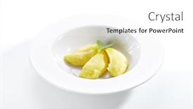  Presentation with white plate - Slide deck consisting of exquisite-serving-mashed-potato background and a white colored foreground