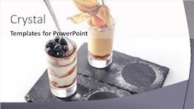  Presentation with tiramisu - Slides enhanced with desserts with cheesecake and tiramisu background and a white colored foreground