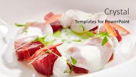  Presentation with restaurent - Amazing theme having exquisite-serving-tuna-with-kohlrabi backdrop and a lemonade colored foreground