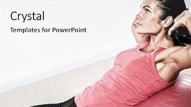  Presentation with exercise - Cool new presentation theme with exretion - athletic woman doing exercise backdrop and a white colored foreground