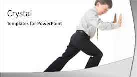  Presentation with effort - PPT theme with exretion - image of schoolboy making great background and a white colored foreground