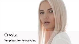  Presentation with thinking - Colorful PPT theme enhanced with exretion - young business woman thinking backdrop and a white colored foreground