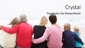  Presentation with extended family - Amazing slide deck having extended families - back view of three generation backdrop and a pink colored foreground