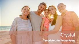  Presentation with on visiting to thirupathi - Amazing PPT layouts having extended families - couple with daughter visiting backdrop and a coral colored foreground