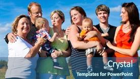  Presentation with family children - Amazing theme having extended families - family and multi-generation - mother backdrop and a ocean colored foreground