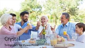  Presentation with extended family - Presentation with extended family eating outdoors background and a light blue colored foreground