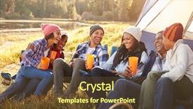  Presentation with extended family - Cool new slides with extended family group camping backdrop and a tawny brown colored foreground