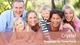  Presentation with extended family - Audience pleasing theme consisting of extended family group relaxing backdrop and a coral colored foreground