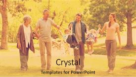  Presentation with extended family - Presentation theme featuring extended family having fun background and a yellow colored foreground