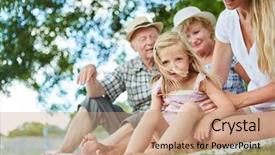  Presentation with extended family - Presentation design with extended family in the garden background and a  colored foreground