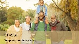  Presentation with extended family - Amazing presentation design having extended family posing with warm backdrop and a yellow colored foreground