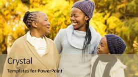  Presentation with extended family - Audience pleasing presentation design consisting of extended family posing with warm backdrop and a coral colored foreground