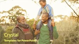  Presentation with extended family - PPT layouts enhanced with extended family posing with warm background and a tawny brown colored foreground