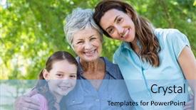  Presentation with extended family - Theme featuring extended family smiling background and a light blue colored foreground