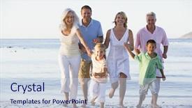  Presentation with extended family - Cool new presentation theme with extended family walking on beach backdrop and a lemonade colored foreground