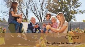  Presentation with extended family - Beautiful PPT layouts featuring extended-family-with-children backdrop and a coral colored foreground