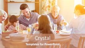  Presentation with extended family - Slide deck with extended-family-with-children background and a coral colored foreground